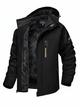 Tacvasen Men's Black Waterproof Fleece Liner Windproof Warm Snow Ski Jacket